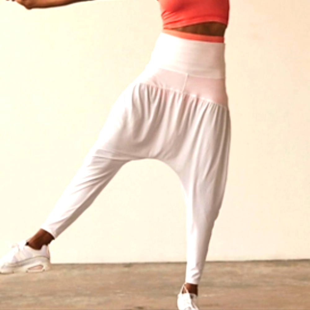 Free People white harem pants
